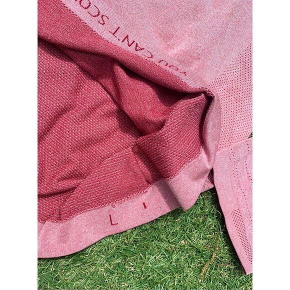 Lululemon Metal Vent Tech HEATHERED RED SEAMLESS LONG SLEEVE SHIRT sz L - Picture 4 of 6